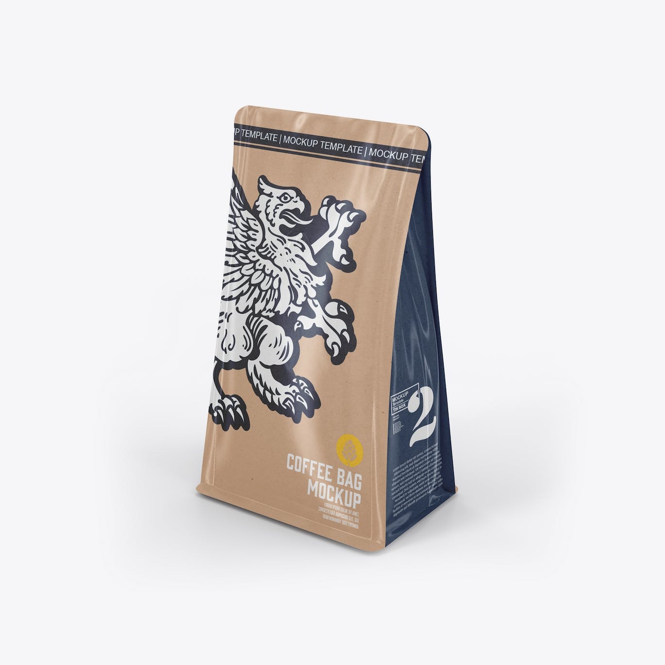 牛皮纸咖啡袋包装展示样机图 Set Kraft Paper Coffee Bag Mockup 样机素材 第5张