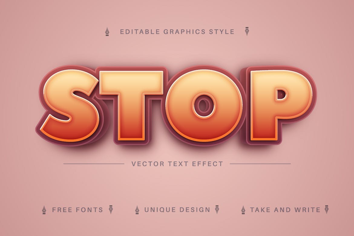 阴影3D矢量文字效果字体样式 Good 3D – Editable Text Effect, Font Style 插件预设 第3张