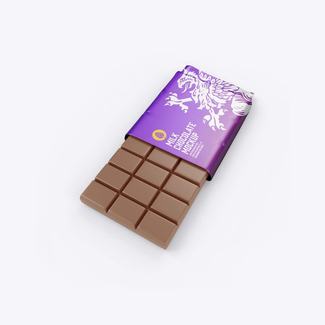 光亮的巧克力棒设计包装样机图 Set Glossy Chocolate Bar Mockup 样机素材 第8张