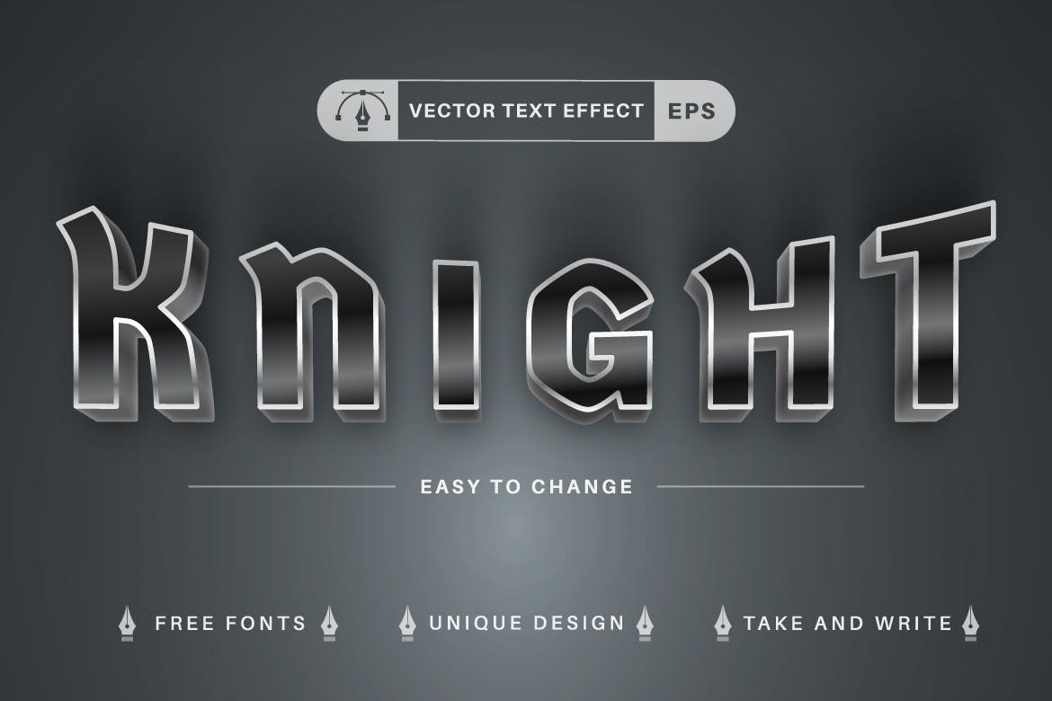 10种金属矢量文字效果字体样式 Set 10 Metal Editable Text Effects, Font Styles 插件预设 第7张