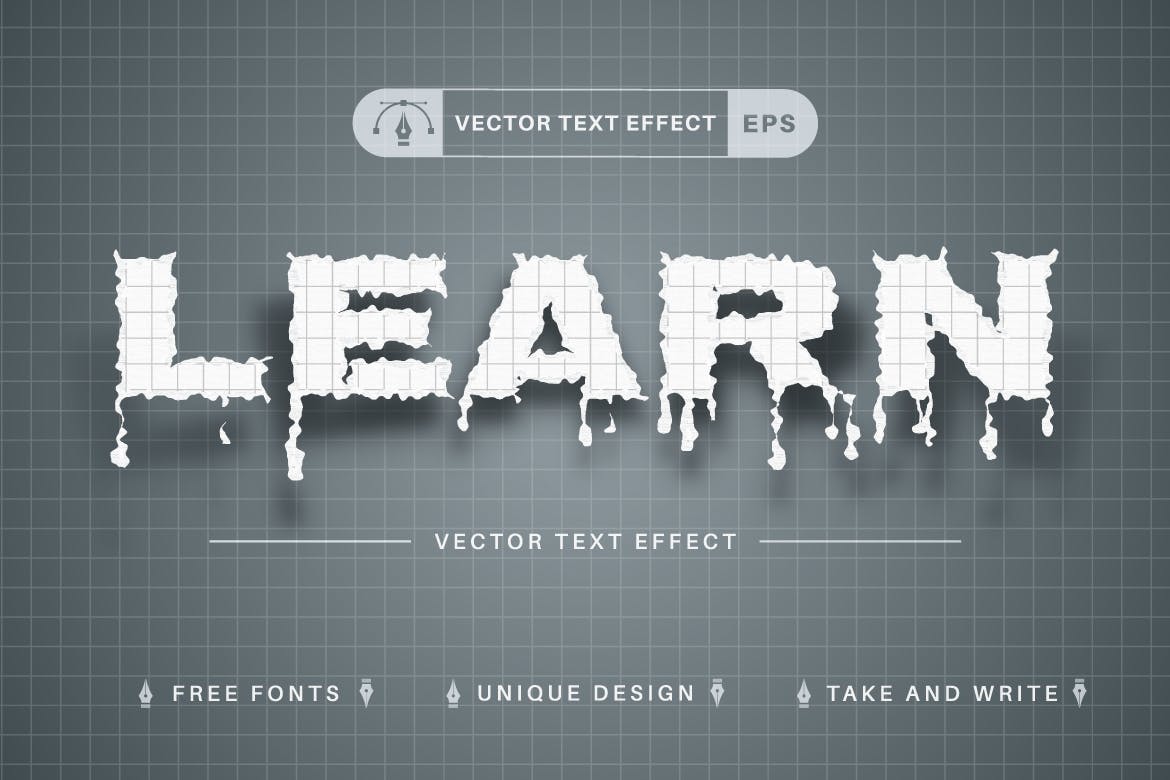 划痕纸张矢量文字效果字体样式 Scratch Paper – Editable Text Effect, Font Style 插件预设 第2张