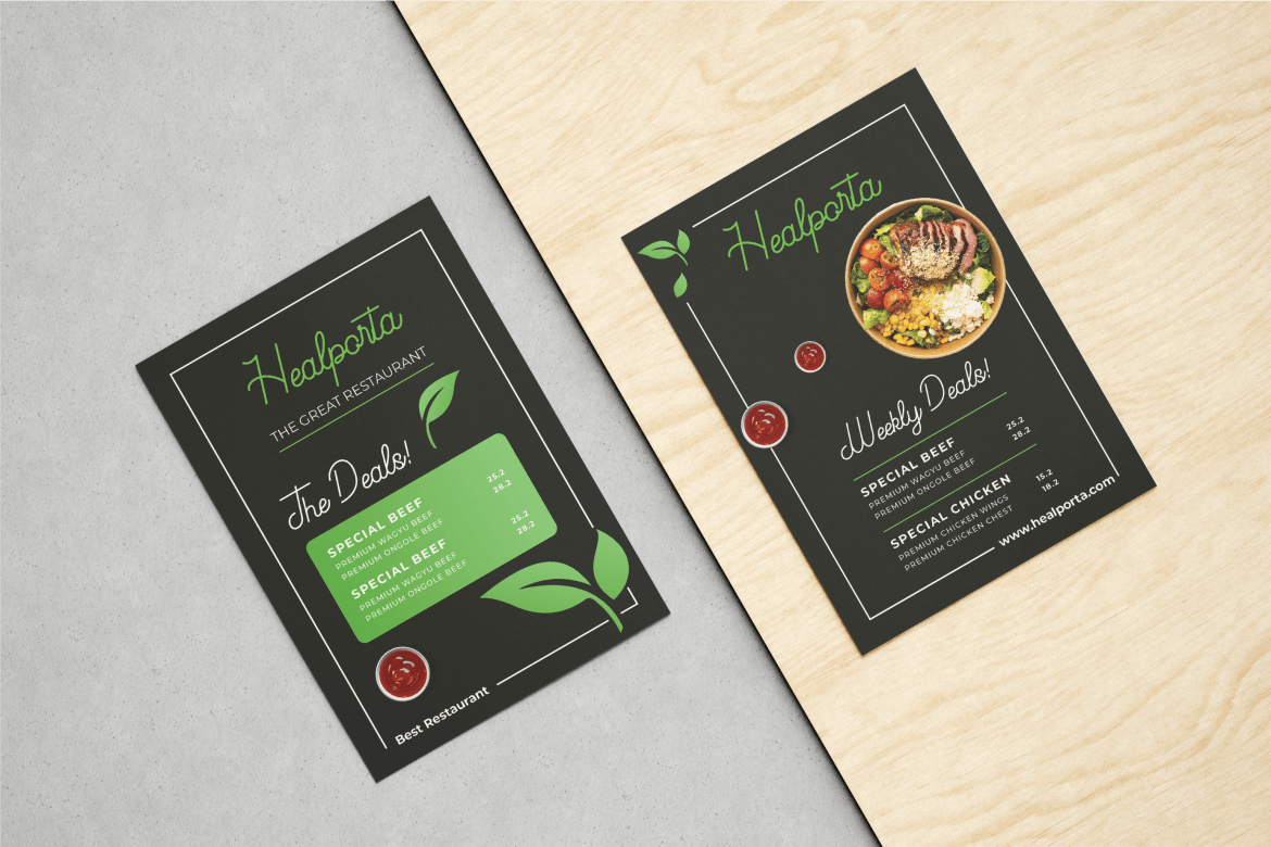 黑色食品海报传单设计模板 Food Flyer 设计素材 第2张
