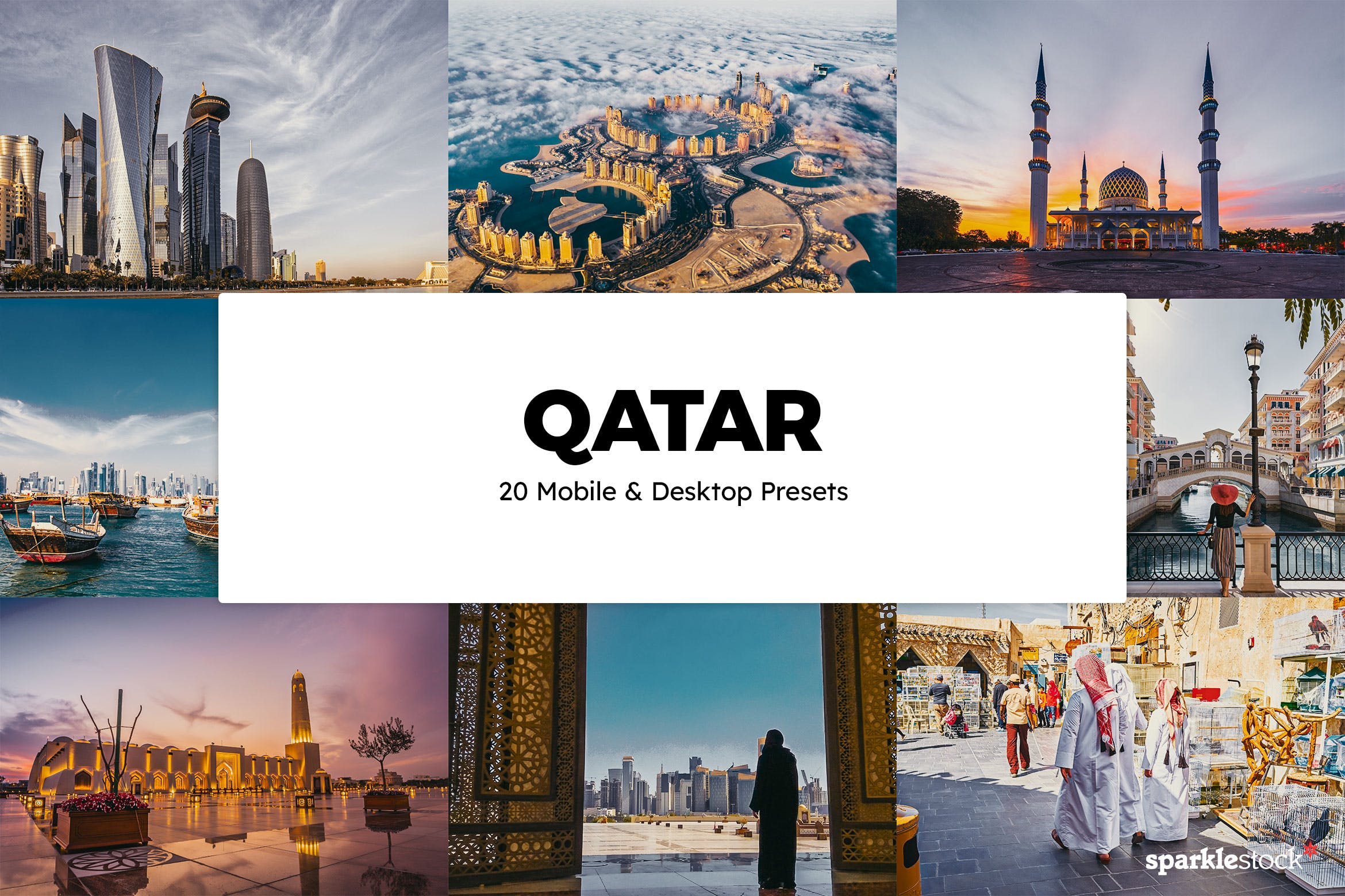 20个旅拍风景景观城市建筑迪拜卡塔尔风景Lightroom预设和LUT 插件预设 第1张