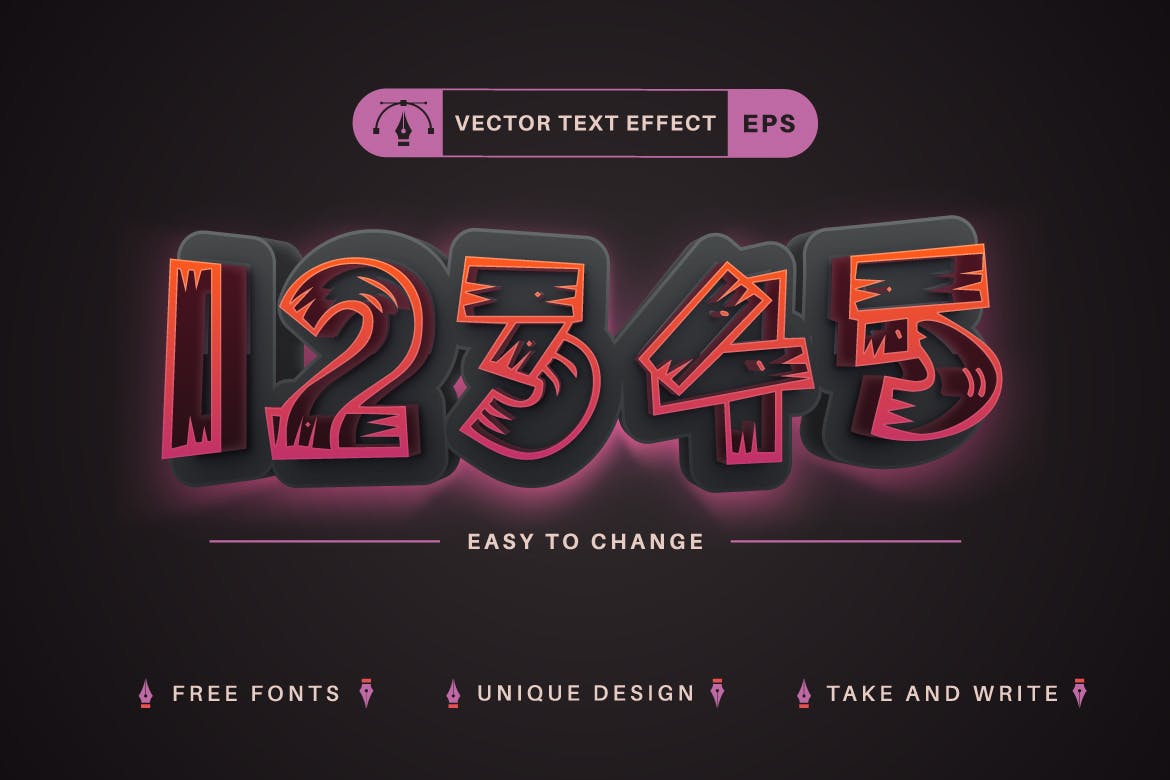 木制恐怖矢量文字效果字体样式 Wooden Horror – Editable Text Effect, Font Style 样机素材 第3张