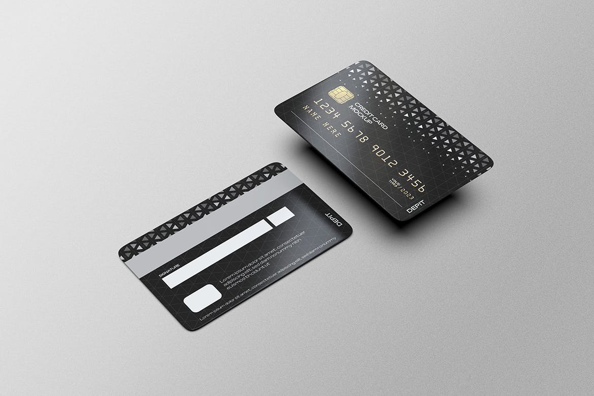 信用卡展示效果图样机psd模板 Credit Card Mockups 样机素材 第4张
