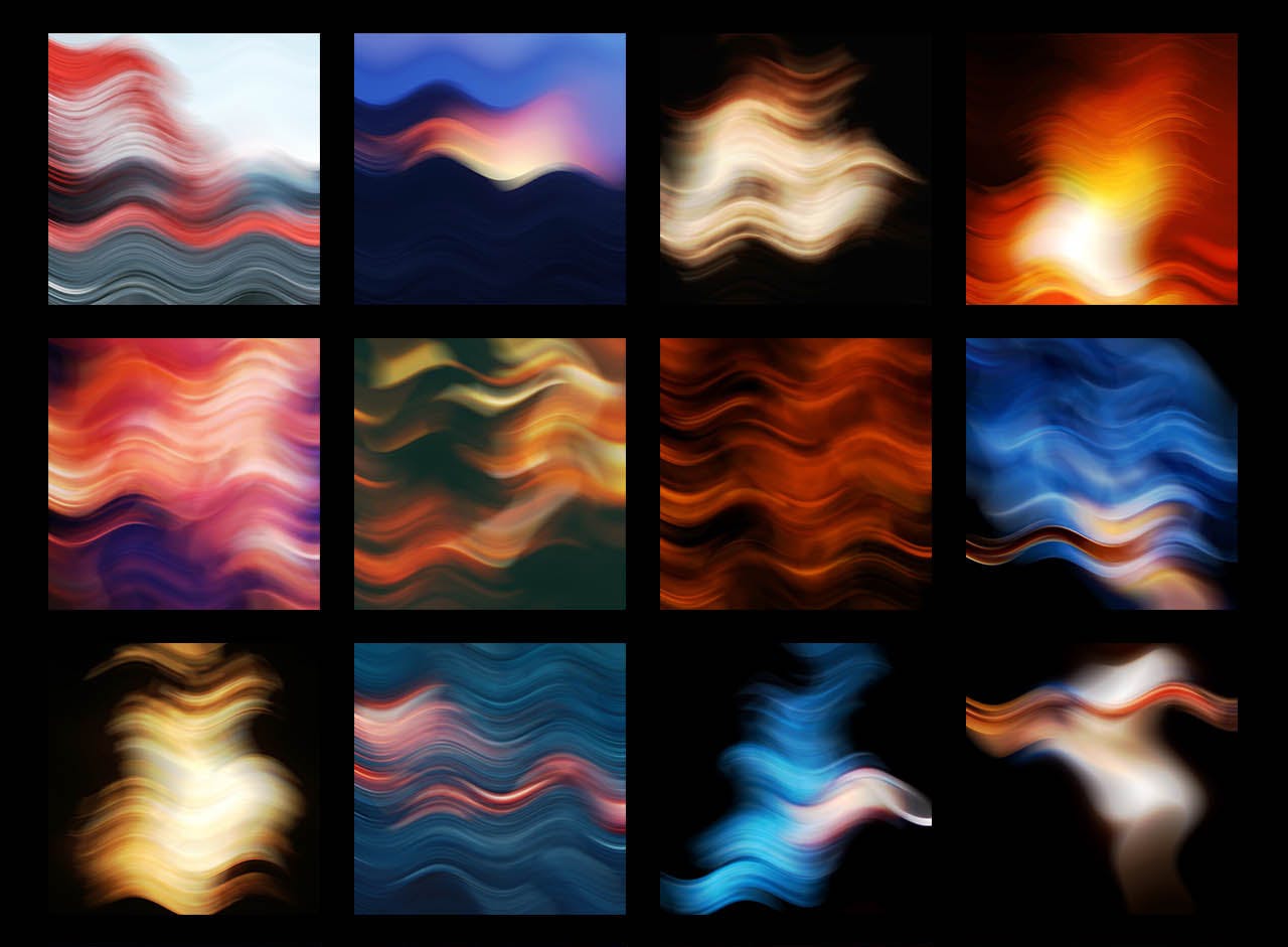 100个抽象波浪纹理和背景包 100 Abstract Textures & Backgrounds Pack 图片素材 第13张