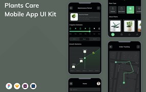 植物护理移动应用UI设计套件 Plants Care Mobile App UI Kit