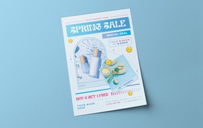 春季护肤品销售海报设计 Spring Sale Flyer
