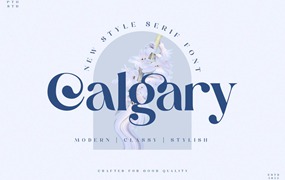 新款时尚衬线字体素材 Calgary | New Stylish Serif Font