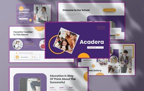 幼儿园/小学教育Powerpoint模板 Acadera Education Presentation PowerPoint Template