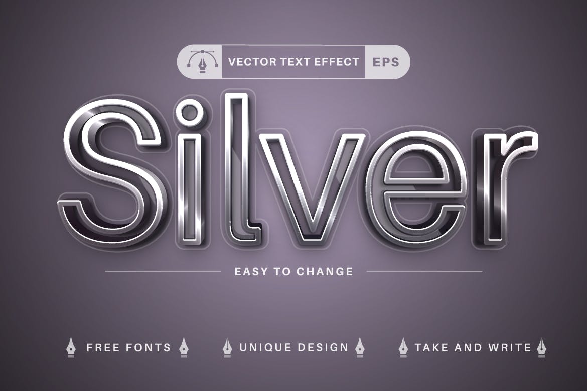 10种金属矢量文字效果字体样式 Set 10 Metal Editable Text Effects, Font Styles 插件预设 第3张