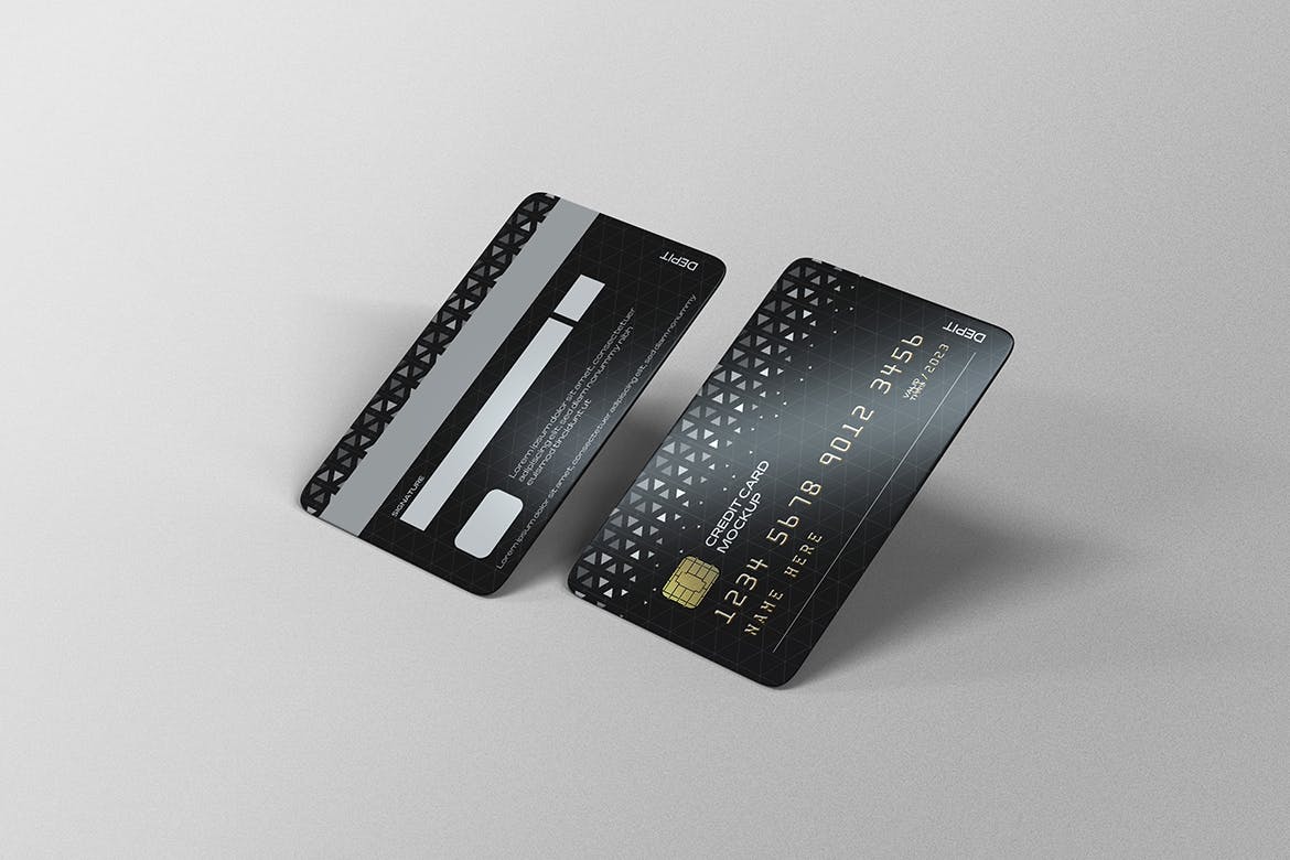 信用卡展示效果图样机psd模板 Credit Card Mockups 样机素材 第2张