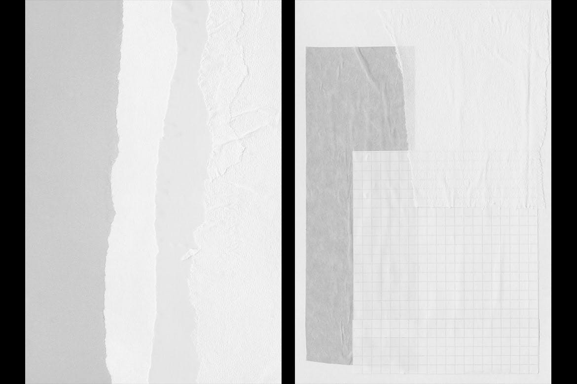 白色拼贴纸纹理素材 Collage White Paper Textures 图片素材 第3张