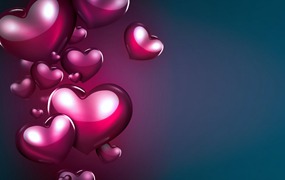 紫红色浪漫心形背景素材 Romantic Background with Hearts