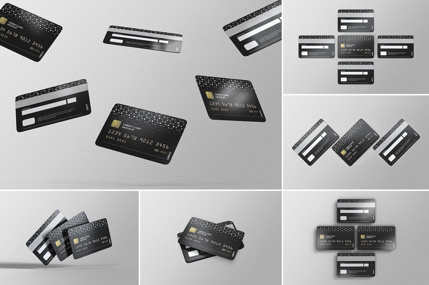 储蓄卡银行卡设计展示样机psd模板 Credit Card Mockups 样机素材 第1张