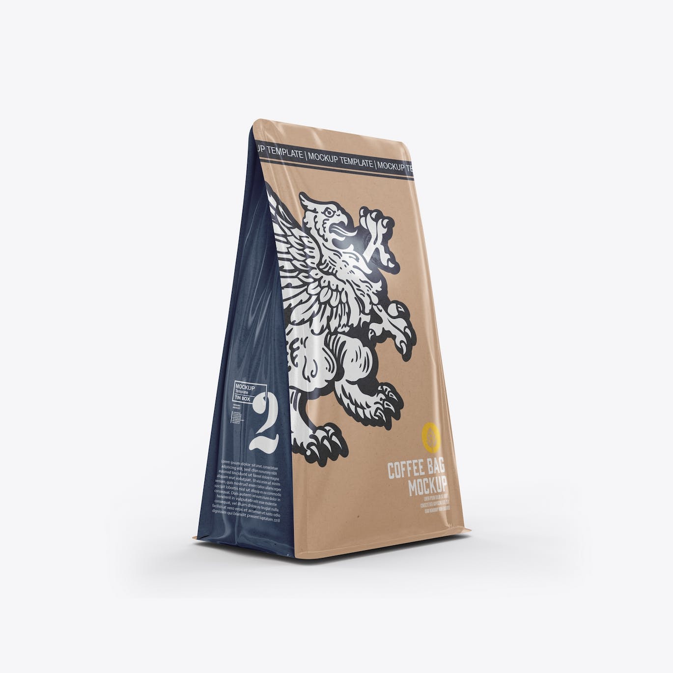 牛皮纸咖啡袋包装展示样机图 Set Kraft Paper Coffee Bag Mockup 样机素材 第7张