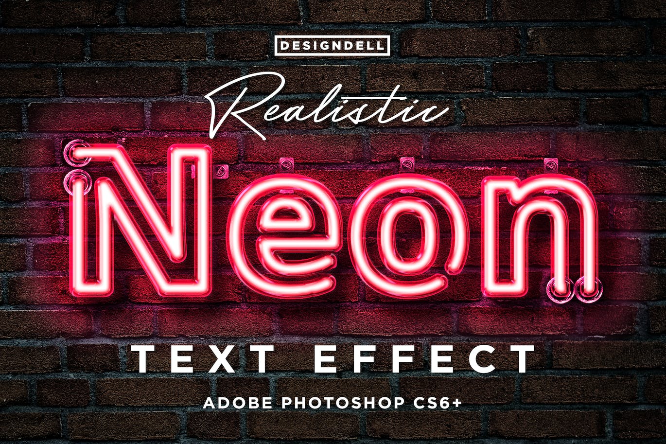 霓虹灯PS文本效果模板 Realistic Neon Photoshop Effect 插件预设 第1张