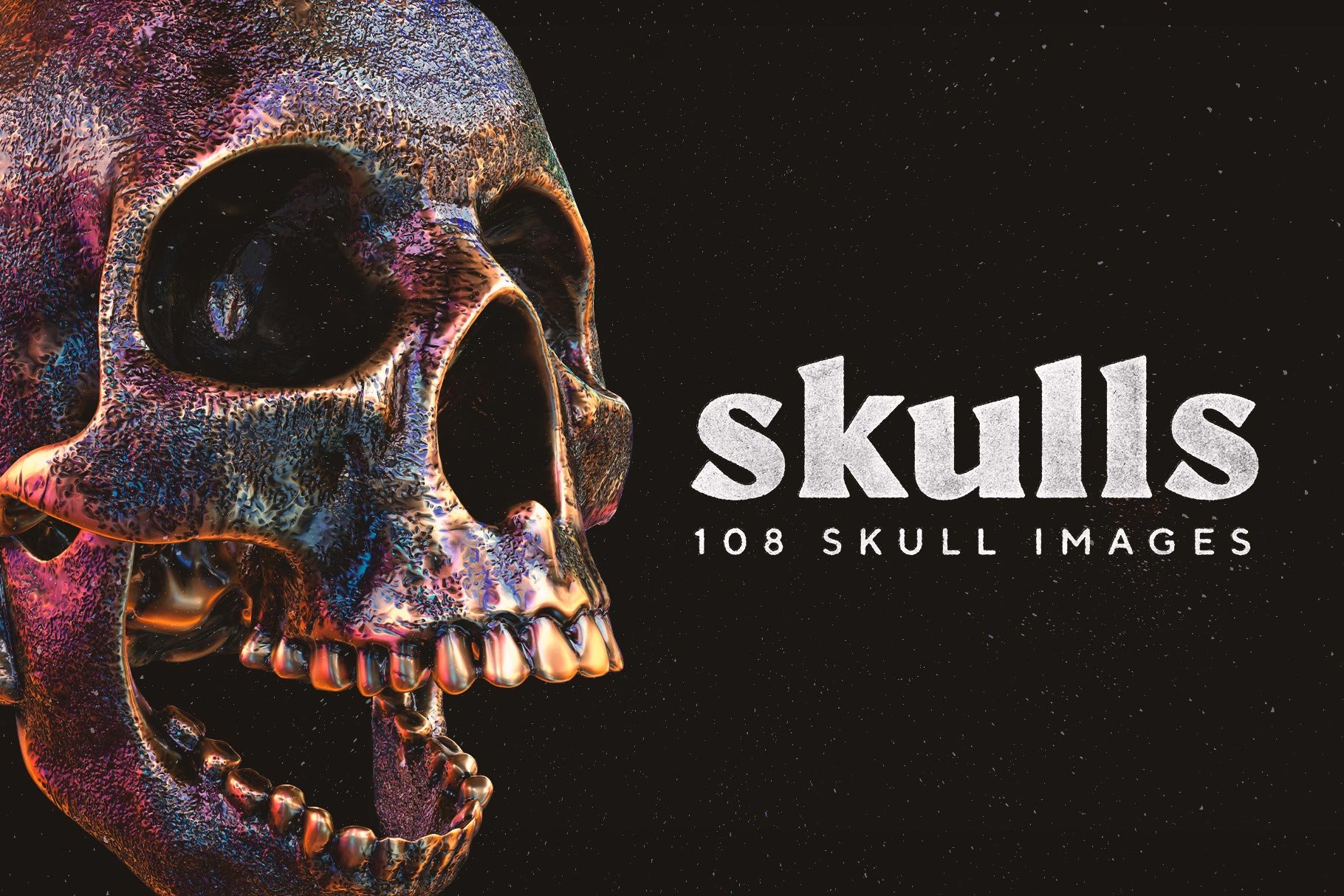 Skulls 108个高分辨率骷髅头骨逼真骨骼金属纹理PNG素材 图片素材 第1张