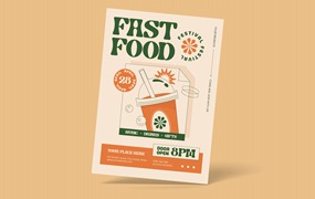 快餐食品宣传单素材 Fast Food Festival Flyer