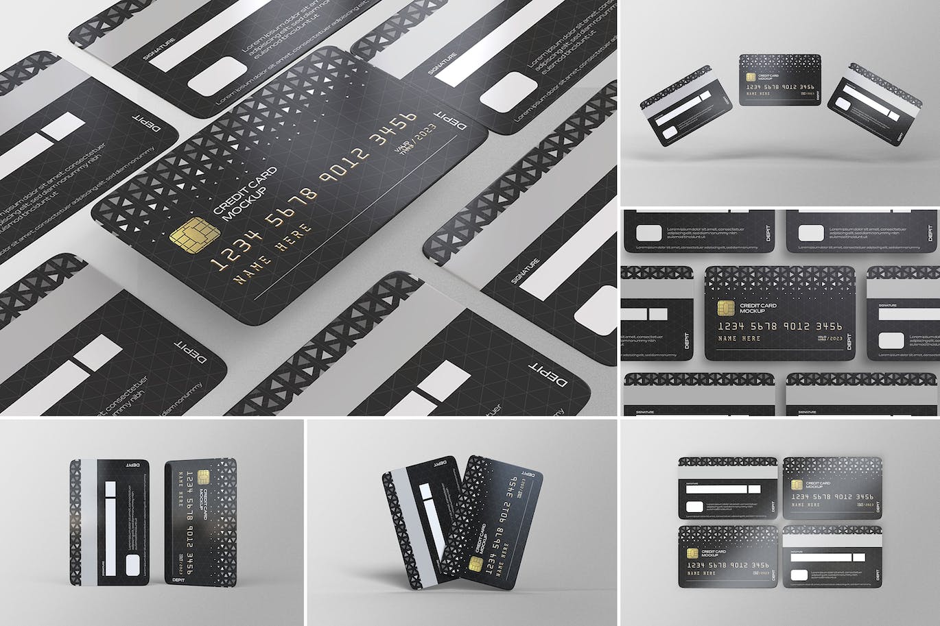 信用卡正反面设计展示样机psd模板 Credit Card Mockups 样机素材 第1张