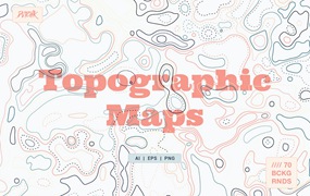 彩色矢量地形图背景 Topographic Maps