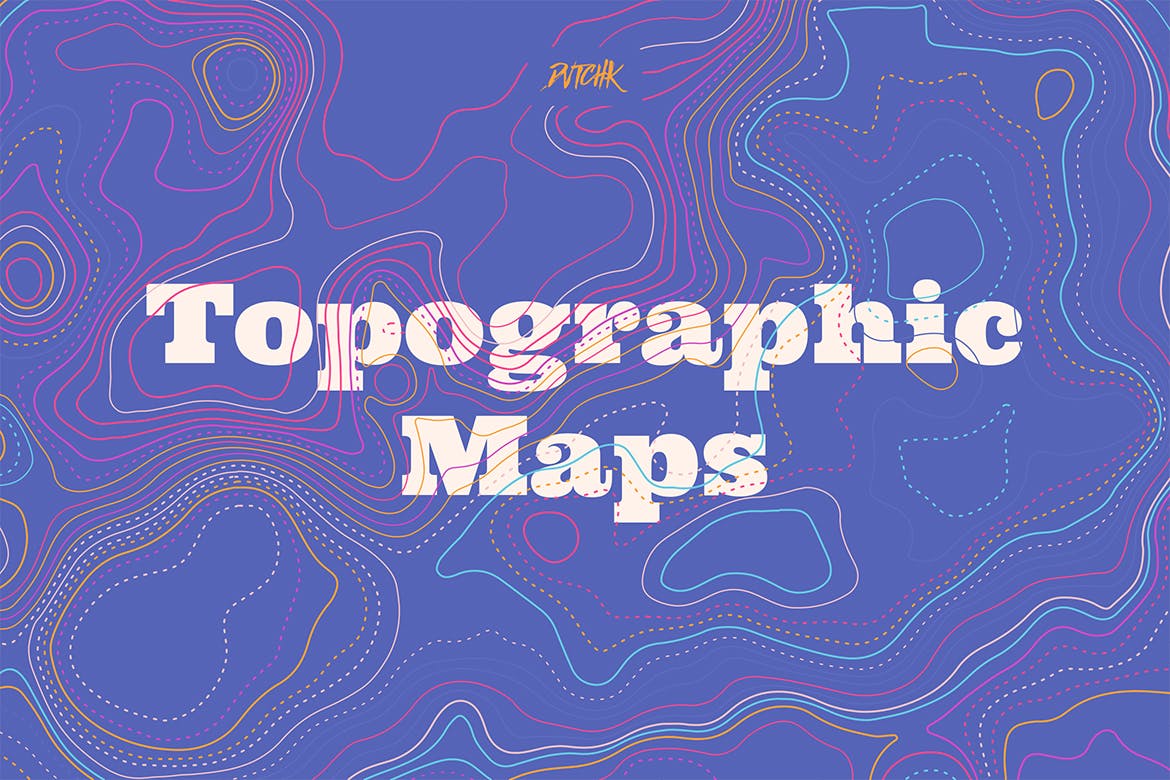 彩色矢量地形图背景 Topographic Maps 图片素材 第5张