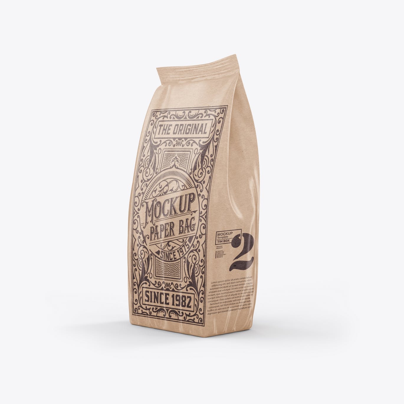 牛皮纸食品袋设计样机图 Set Kraft Food Bag Mockup 样机素材 第3张
