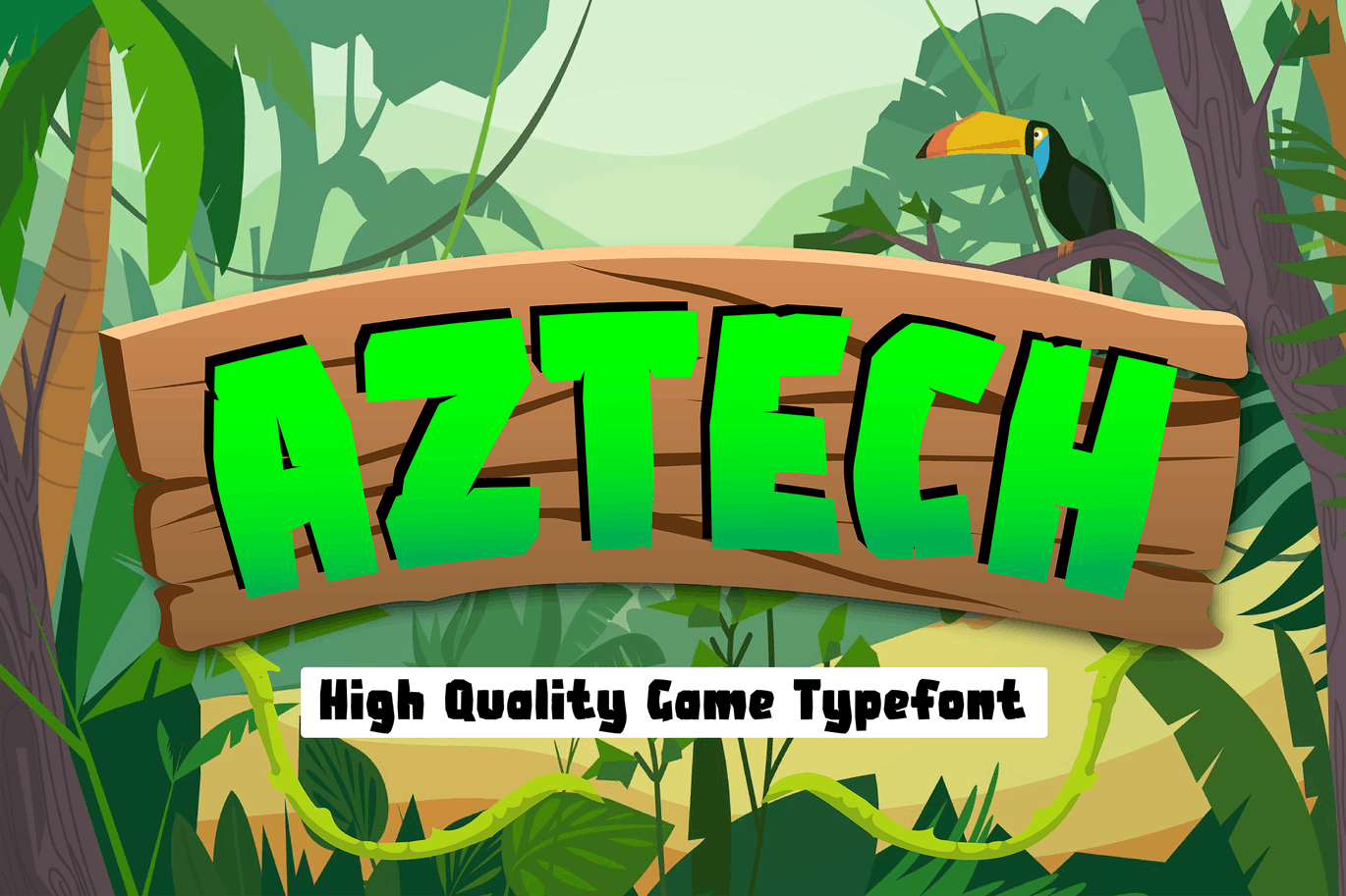 卡通游戏无衬线字体素材 Aztech – Ethnic Gaming Font 设计素材 第1张