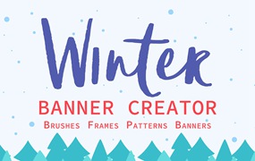 冬季Banner背景图案框架素材