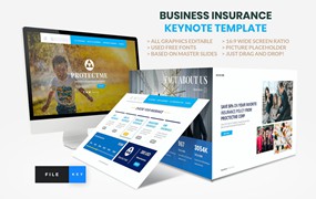保险业务顾问Keynote幻灯片创意模板 Insurance – Business Consultant Keynote Template