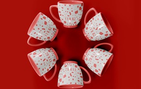 陶瓷咖啡马克杯杯身设计样机模板v5 Ceramic Mugs Mockup