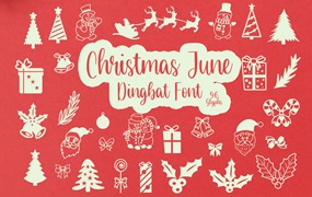 圣诞装饰元素字体 Christmas June Dingbat Font