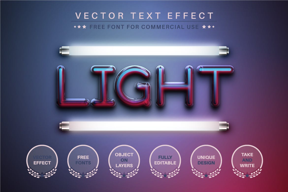 玻璃灯管矢量文字效果字体样式 Alien – Editable Text Effect, Font Style 插件预设 第3张