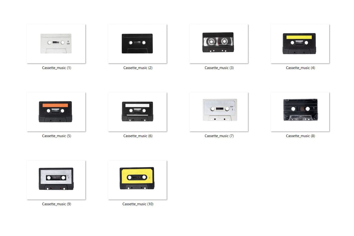 10个音频盒式磁带照片叠层素材 10 Audio Cassette Overlay HQ 设计素材 第2张