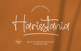 艺术创作单线字体素材 Harisstania Monoline Font