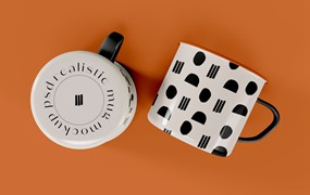 陶瓷咖啡马克杯杯身设计样机模板v2 Ceramic Mugs Mockup