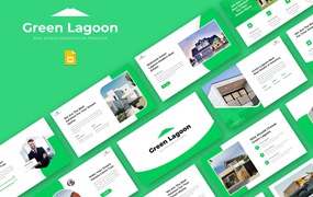 绿色房地产建筑谷歌幻灯片设计模板 Green Lagoon – Real Estate Google Slide Template