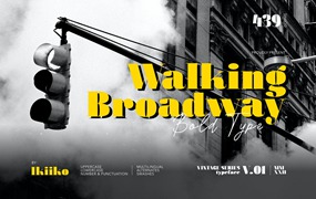 复古老式衬线加粗字体素材 Walking Broadway – Bold Type