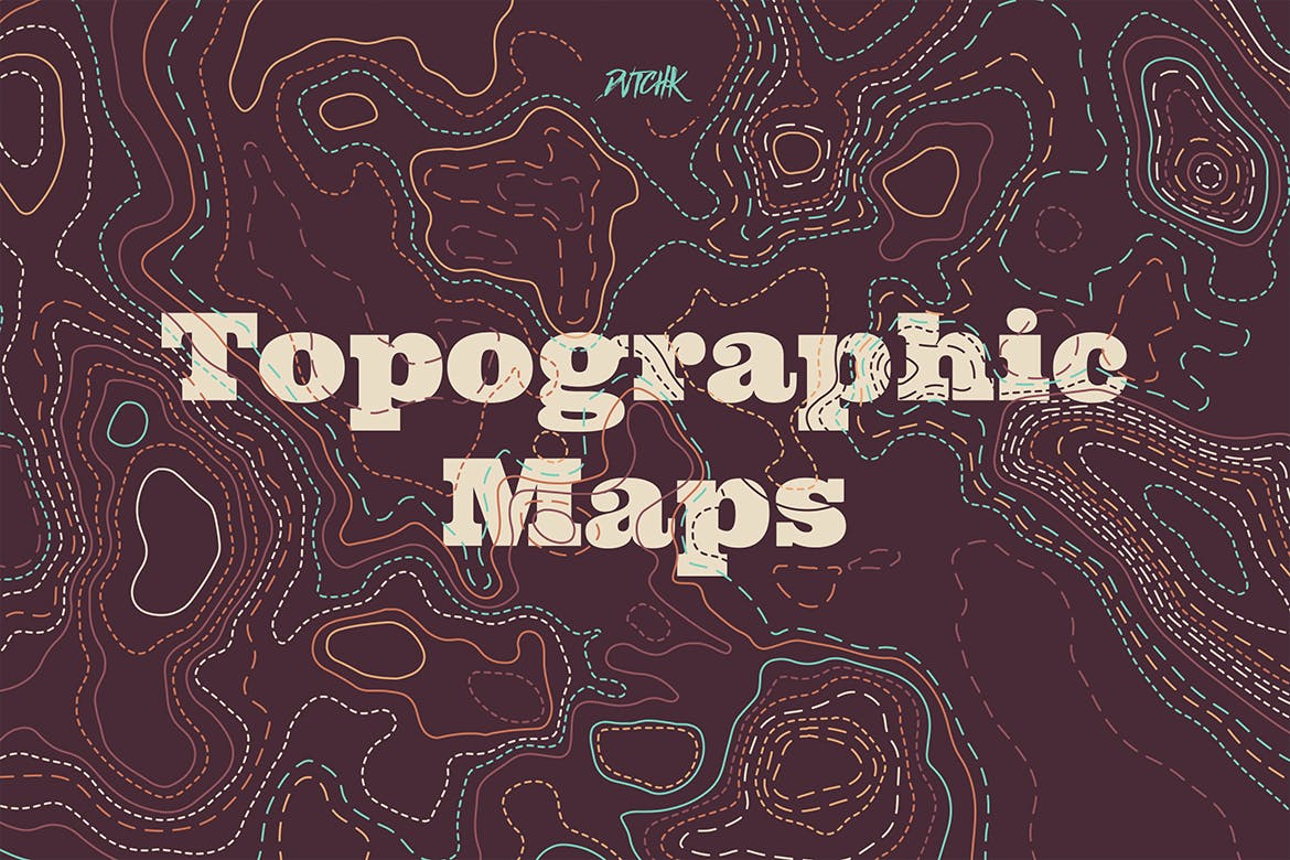 彩色矢量地形图背景 Topographic Maps 图片素材 第2张