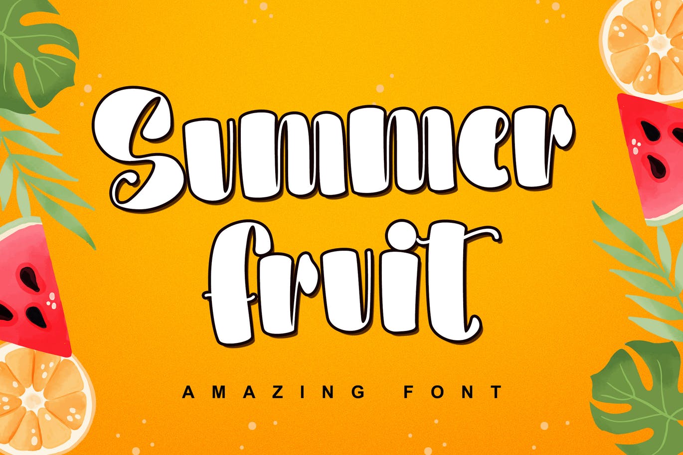 现代俏皮可爱水果包装字体 Summer Fruit 设计素材 第1张