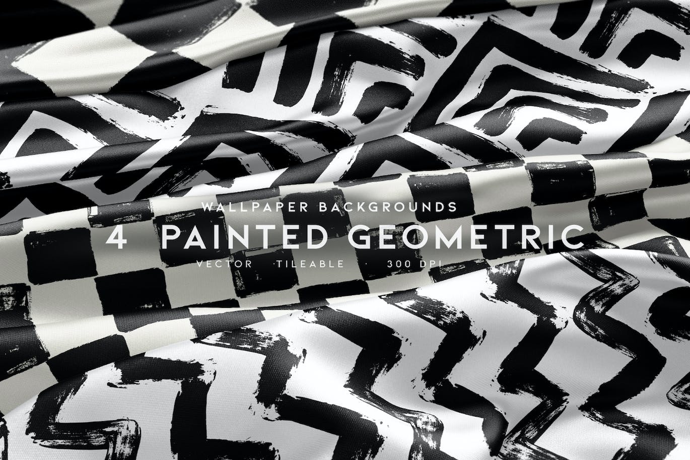 4个油漆相间几何图案 4 Painted Geometric Patterns 图片素材 第1张