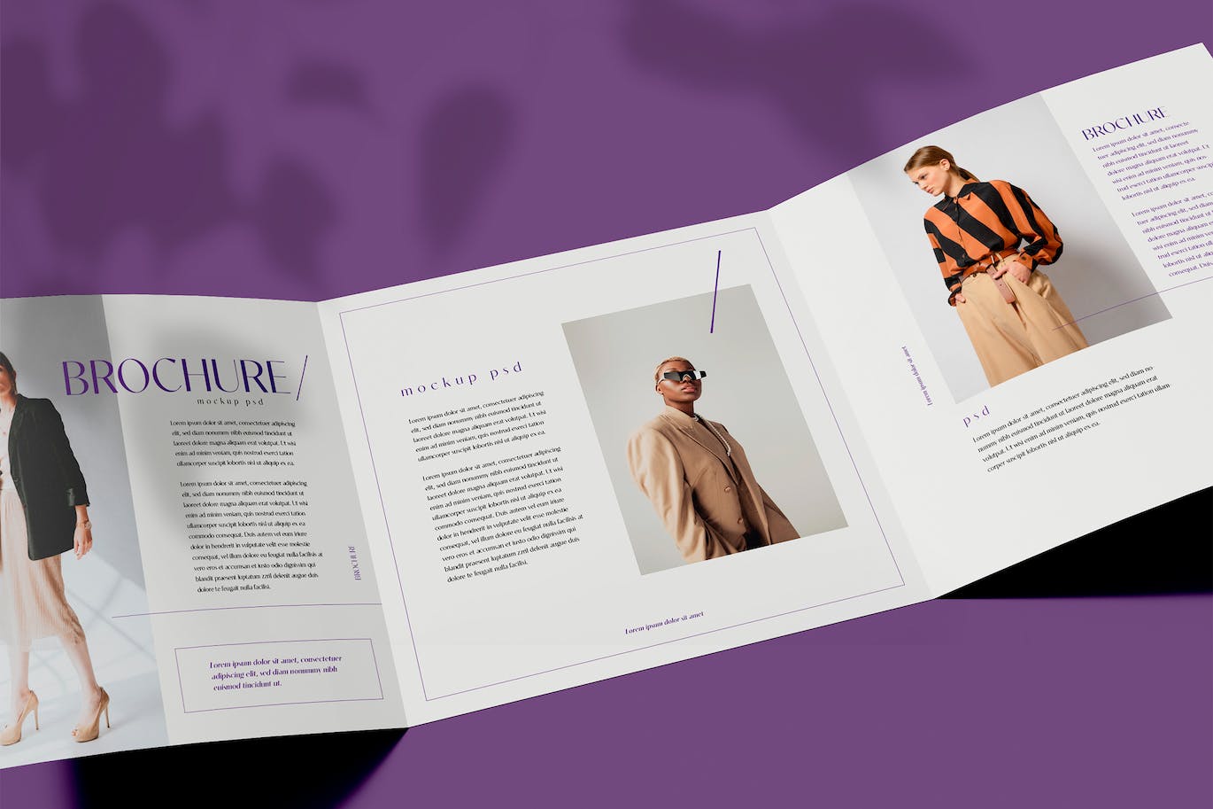 折页时尚杂志宣传册设计样机psd模板v9 Brochure Mockup 样机素材 第1张