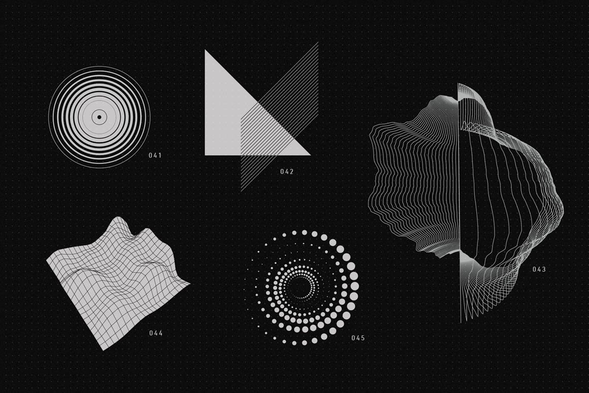 200+高质量抽象现代几何矢量形状外观 200 Vector Shapes 图片素材 第17张