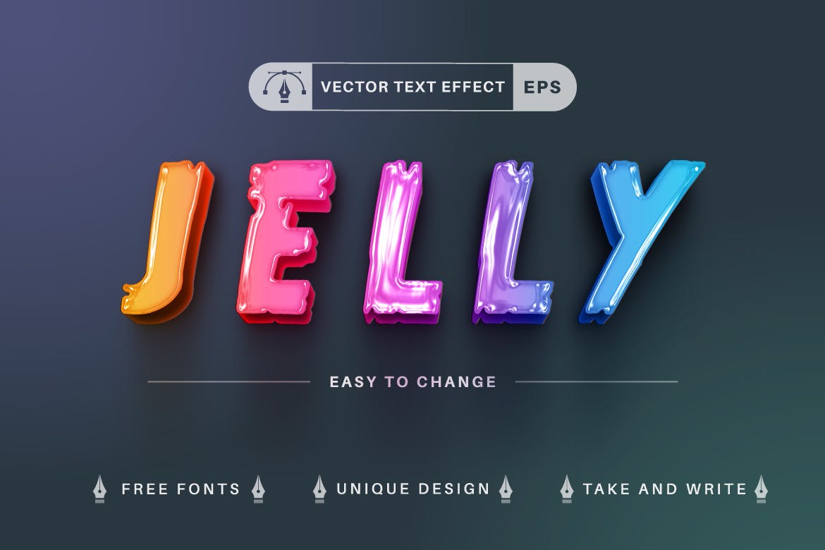 10种渐变彩虹矢量文字效果字体样式 Set 10 Rainbow Editable Text Effects, Font Styles 插件预设 第10张