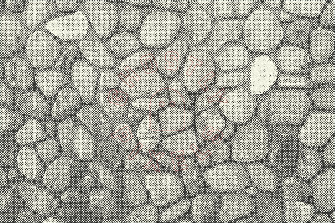 半色调砖墙&石墙纹理 Halftone Brick & Stone Wall Textures 图片素材 第9张