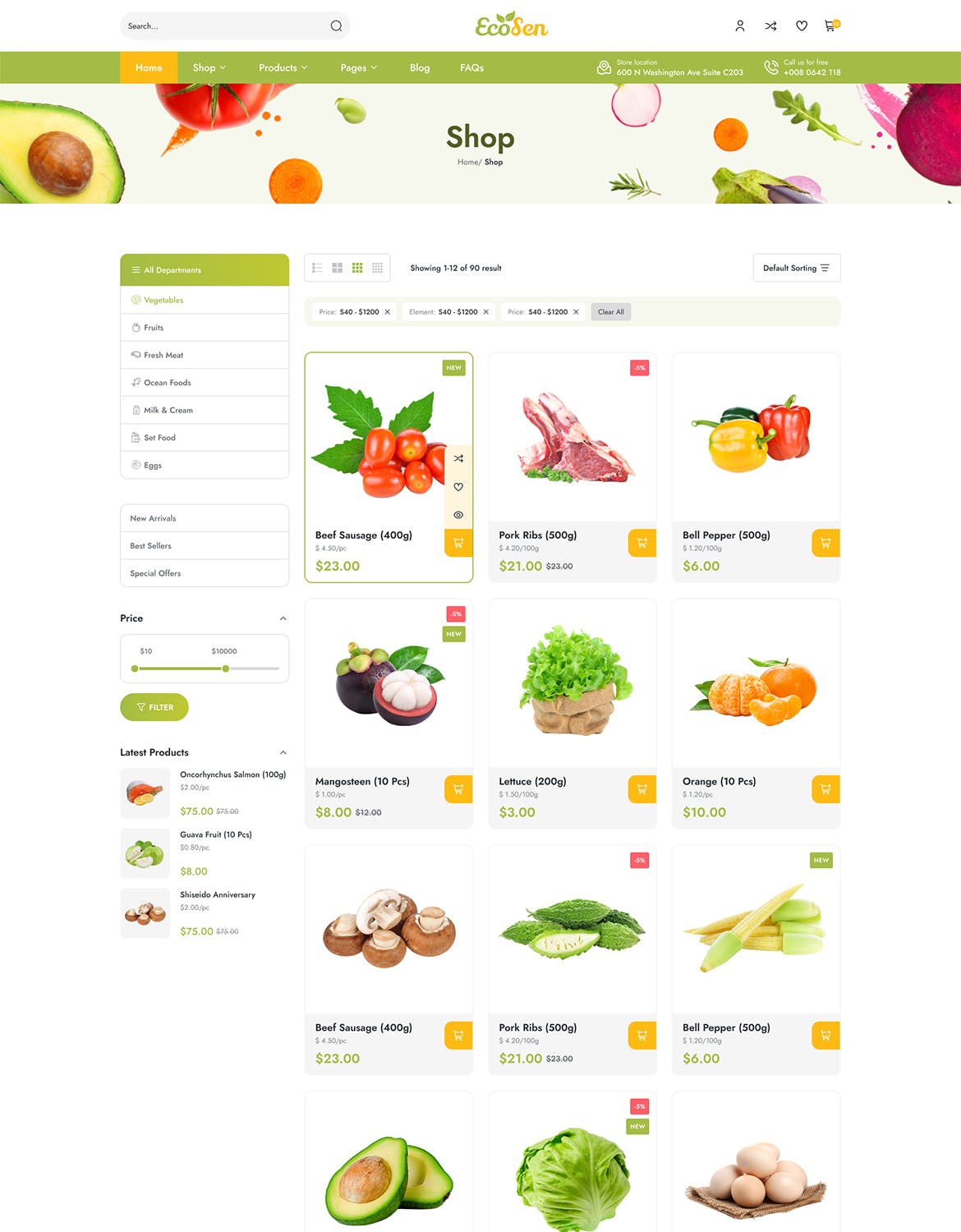 有机商店电子商务网站布局UI设计fig模板 EcoSen – Organic Store eCommerce Figma Template APP UI 第4张