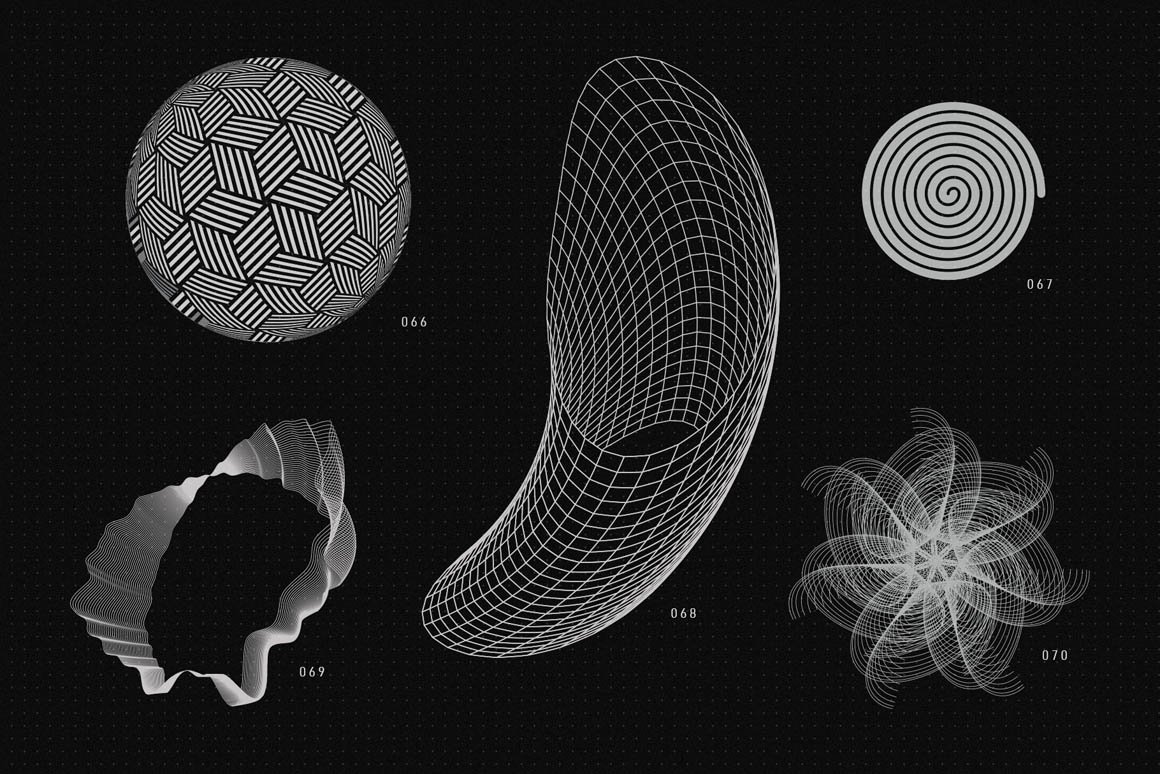 200+高质量抽象现代几何矢量形状外观 200 Vector Shapes 图片素材 第12张