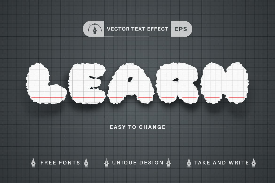学校必备矢量文字效果字体样式 Set 10 School Editable Text Effects, Font Styles 插件预设 第3张