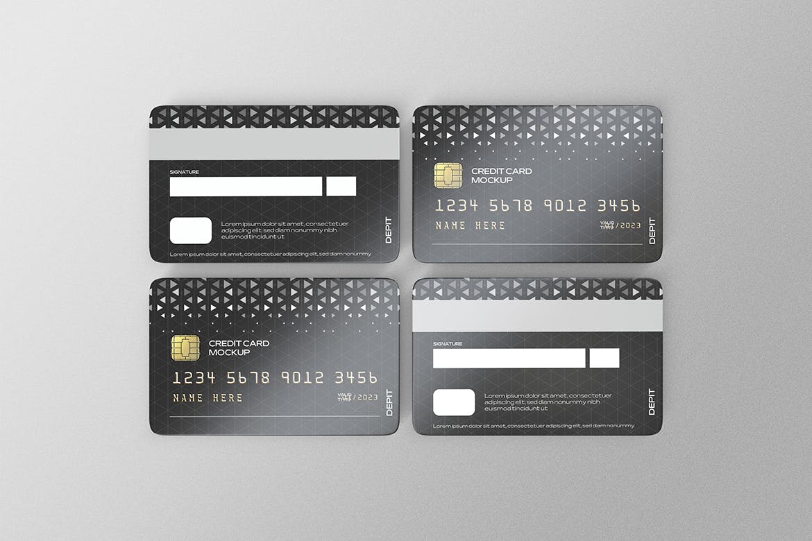 信用卡正反面设计展示样机psd模板 Credit Card Mockups 样机素材 第7张