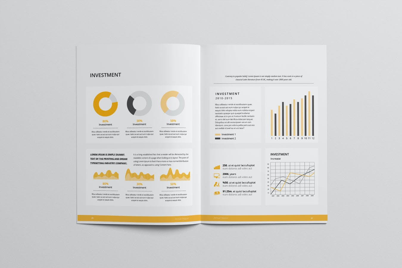 企业年度报告Word和INDD模板 Annual Report Template Word & INDD 幻灯图表 第6张